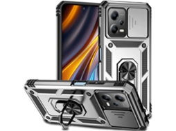 Capa Armadura Deslizante para Xiaomi Poco X5 5G HONGWE. Anti-Choque Prateado