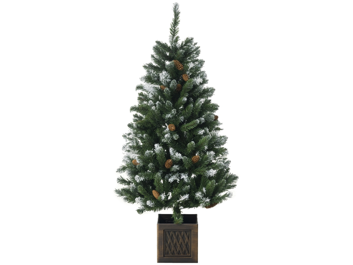 Árvore de Natal Nevada 120 Cm com 328 Galhos e Decoração Metálica, Verde