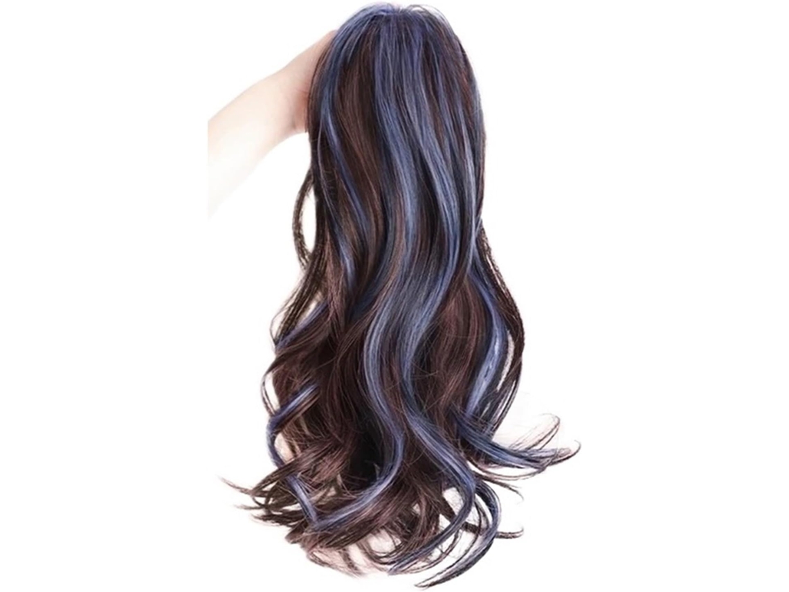 Apliques de Cabelo Sintético Preto para Coque com Presilha SFUSHOS
