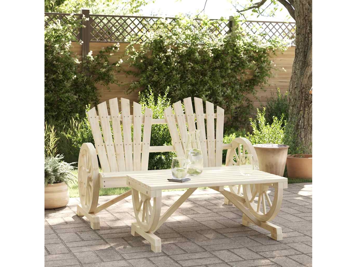 Vidaxl 2 Pcs Conjunto Lounge De Jardim Madeira De Abeto Maciça
