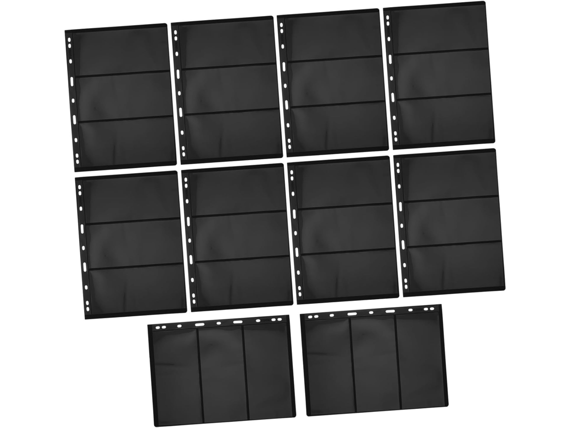 10 Pièces - 9 Trous - 3 Rangées - Sosoport Feuilles Intérieures Pour Collection De Timbres - Recto Verso