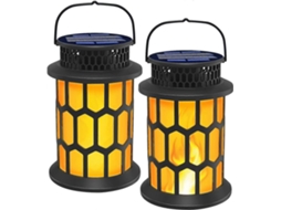 Pacote Com 2 Lanternas Solares Para Áreas Externas Com Chama Cintilante, Lanternas Led Suspensas Para Jardim, Pátio E Caminho. Olysi Shop