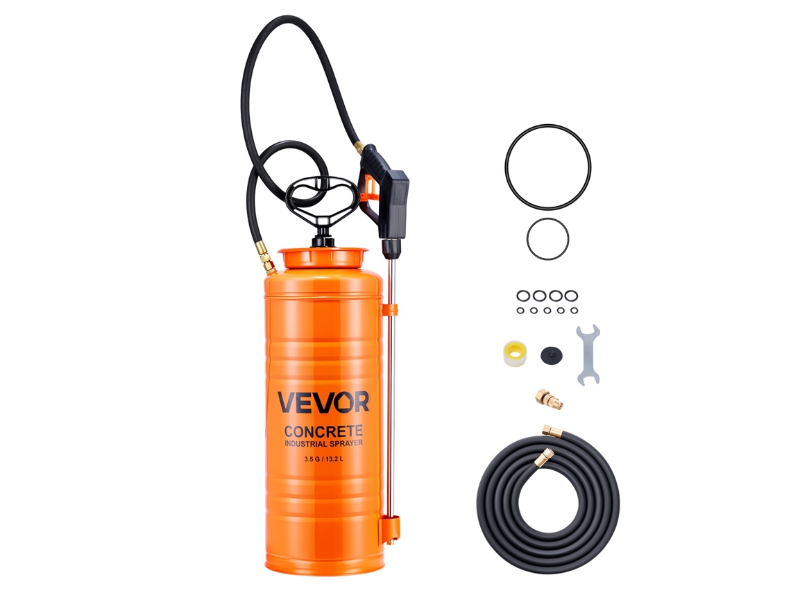 Pulverizador De Concreto Em Aço Inox De 13,2 L Para Construção Vevor