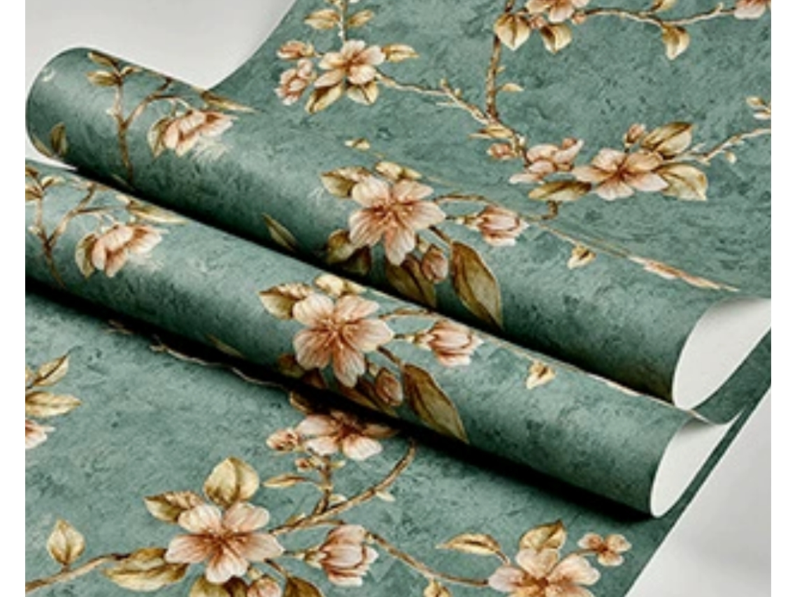 Papel De Parede Autoadesivo Verde-oliva Estilo Americano(53x500cm)—revestimento De Parede Com Relevo 3d Para Paredes Decorativas De Quartos