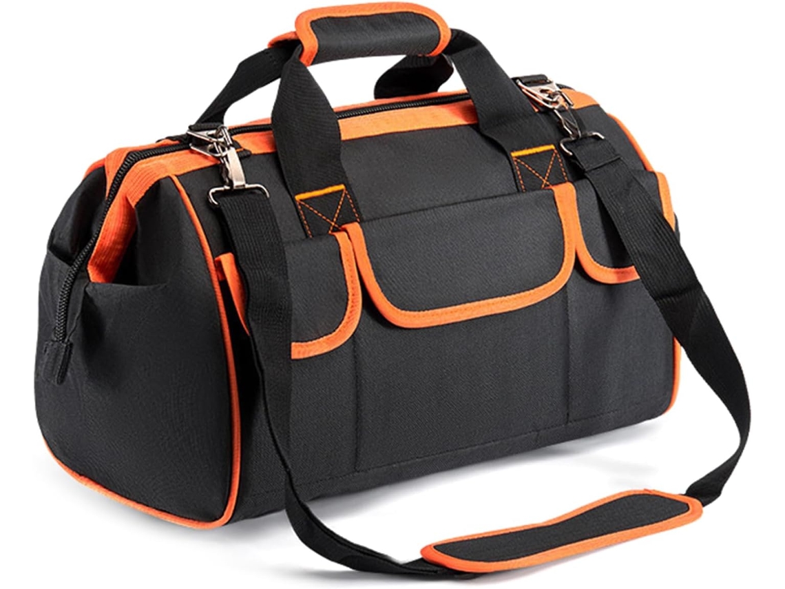 Bolsa para ferramentas impermeável de alta capacidade, com abertura frontal, multifuncional e à prova d'água.