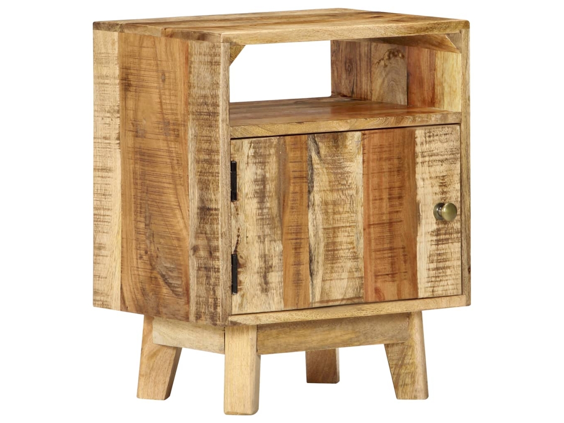 Vidaxl Mesa De Cabeceira 40x30x50 Cm Madeira De Mangueira Áspera
