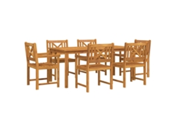 Maison Exclusive - Conjunto De Jantar Para Jardim 7 Unid. Castanho
