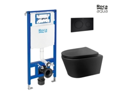 ROCK DUPLO PACK PACK BACIA FLOCADA E PL10 PUSHBUTTON PRETO MATTE COM SANITÁRIO SUSPENSO Eclipse Preto sem aros by AQUA