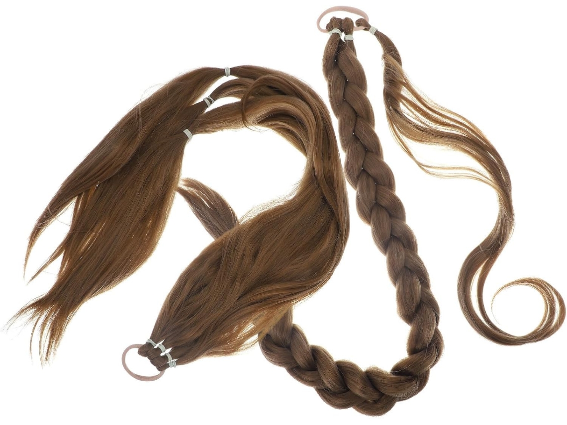 Aplique de Cabelo de Cavalinha Trançado Feminino, 2 Peças, Fio Resistente a Altas Temperaturas