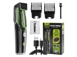 Máquina de Cortar Cabelo Automática com Função de Sucção, Distância Ajustável e Visor Digital Lcd. MDUG (verde)