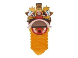 Rebe-modelo De Arte De Papel Diy Cabeça De Leão Dançarino Chinês Bonito Para Crianças Decoração Brinquedo Amarelo
