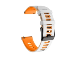 Pulseira De Silicone Bicolor 20 Mm, Compatível Com Huawei Watch Gt 3 42, Branca E Laranja.