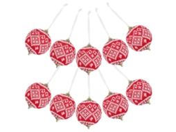 Pacote Com 12 Enfeites Redondos Para Árvore De Natal, 15 X 7 Cm Olysi Shop