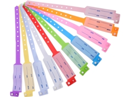 Pulseiras de identificação cirúrgica hospitalar para pacientes, 100 unidades em PVC impermeável e texturizado, ideais para