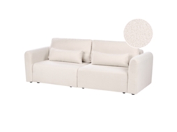 Sofá Cambalhota Moderno Para 3 Pessoas BELIANI Vaxholm de Bouclé Creme Claro 198x145