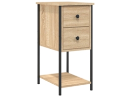 Bedside Cabinet, Bedside Cabinets Vidaxl Marrom Madeira Processada (n/a)
