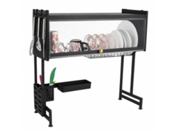 Rack De Secagem Pratos 65 Cm, Bandeja Coletora Grande Com Suporte Para Organizador Bancada Cozinha