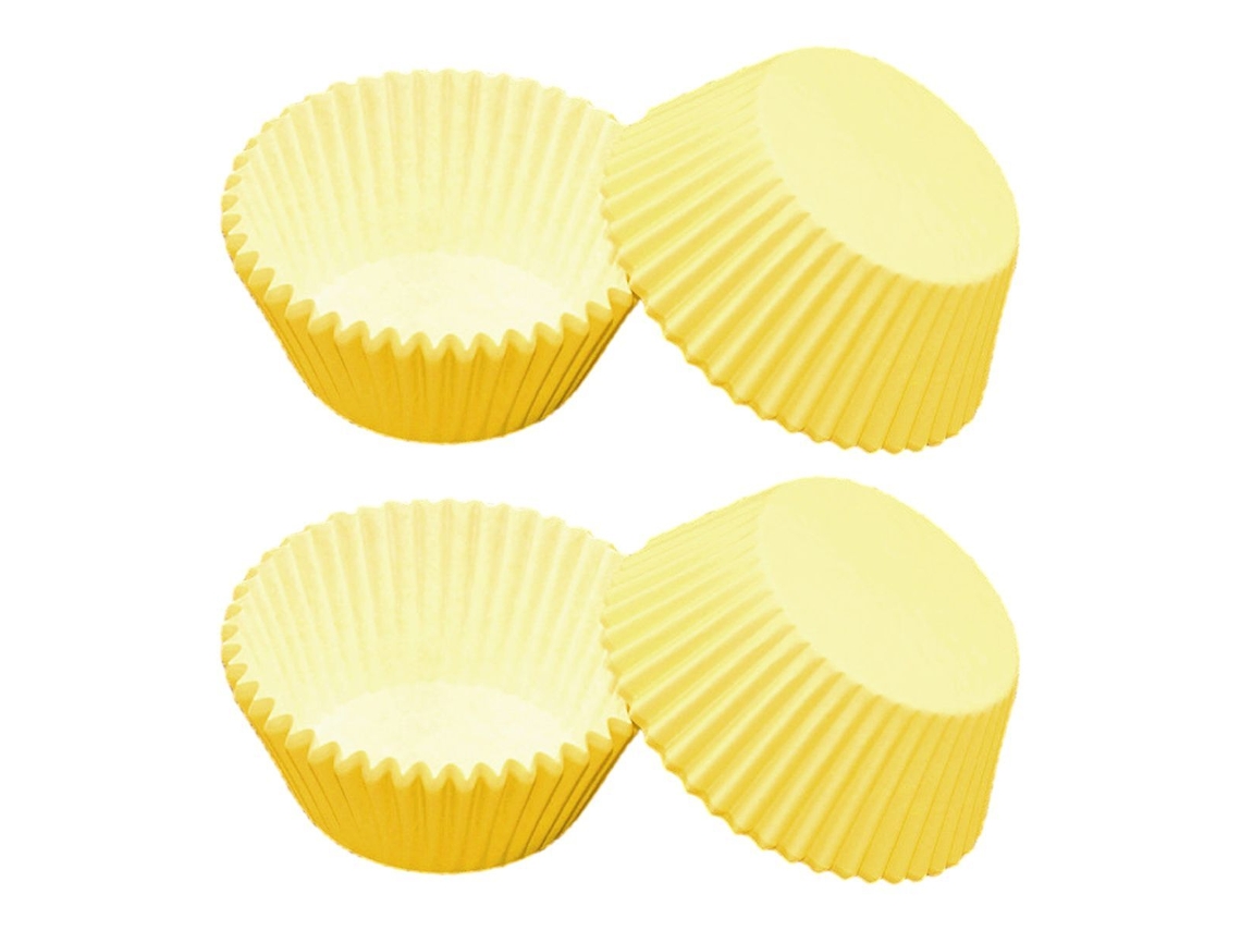 Formas De Muffin Padrão Feitas Papel Manteiga, Amarelo Puro