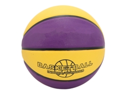 Bola de Basquete de Borracha Macia, Amarela e Roxa, Fácil de Agarrar, Tamanho 7, para Crianças e Adolescentes S/MARCA