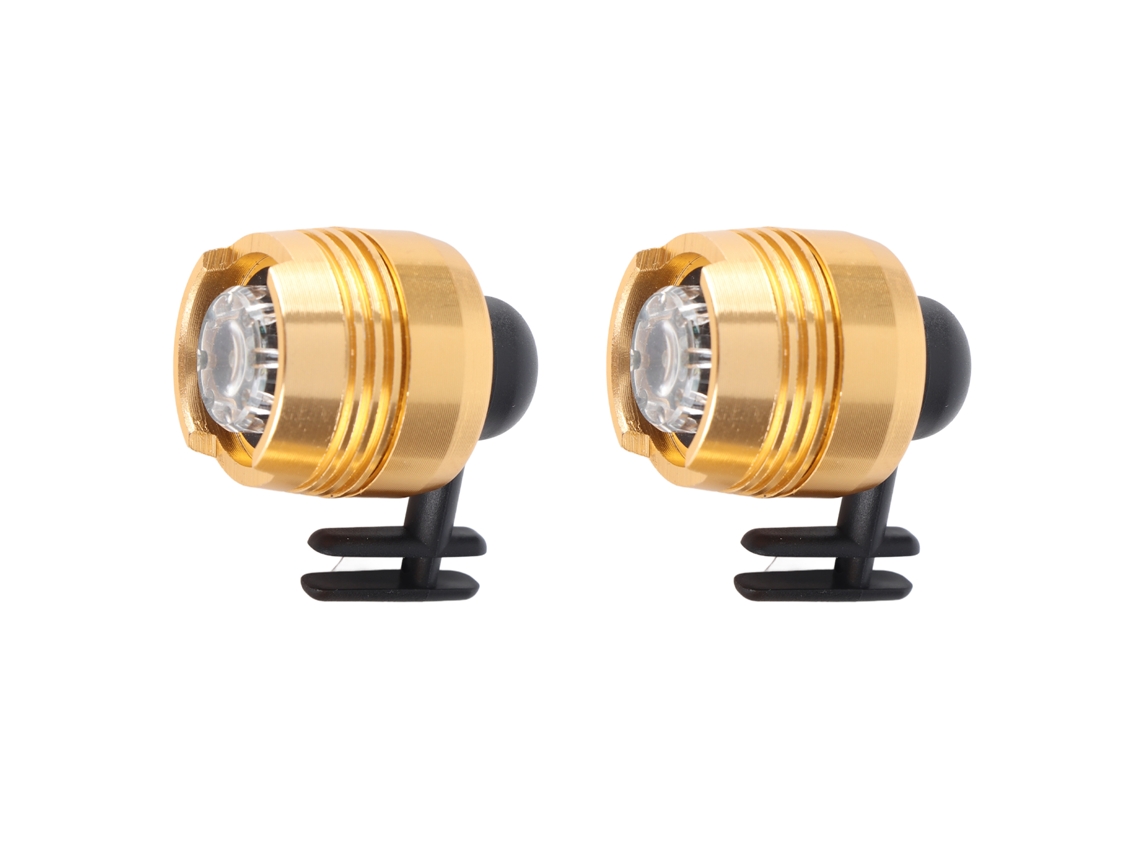 2 Unidades de Luzes LED Impermeáveis de Alumínio para Sapatos, Acessório de Camping e Caminhada, Cor Dourado (S/MARCA)