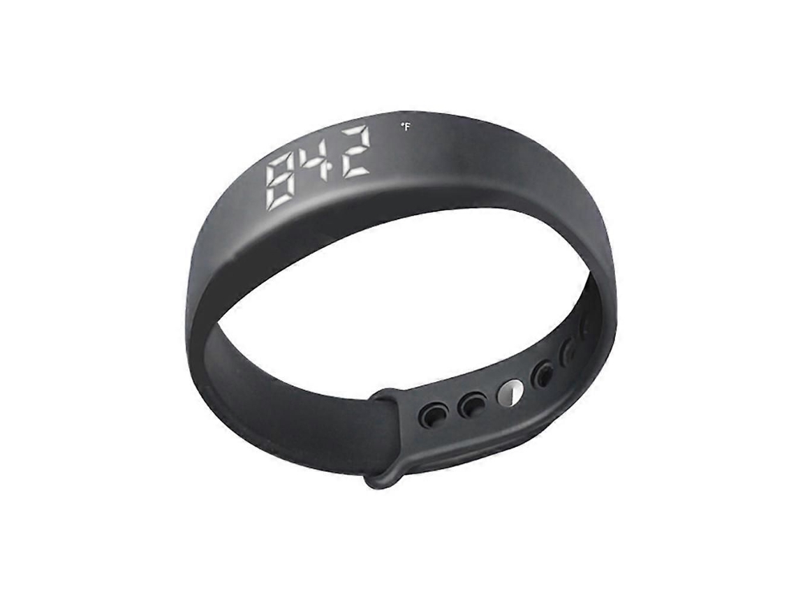 Pulseira Inteligente Multifuncional Com Display Led De Gel De Sílica Azul, Conexão Usb 2.0, Monitor De Sono, Pedômetro, Termômetro E Alarme Vibra