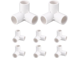 Conector De Cotovelo De 3 Vias Em Pvc 20mm De Qualidade Para Móveis, 8 Peças Para Prateleiras E Apoios Jardim