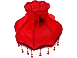 Abajur De Mesa Vintage Em Tecido Vermelho