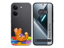 Capa Tumundosmartphone De Silicone Transparente Para Xiaomi Poco X8 Pro 5g Com Estampa De Leopardo