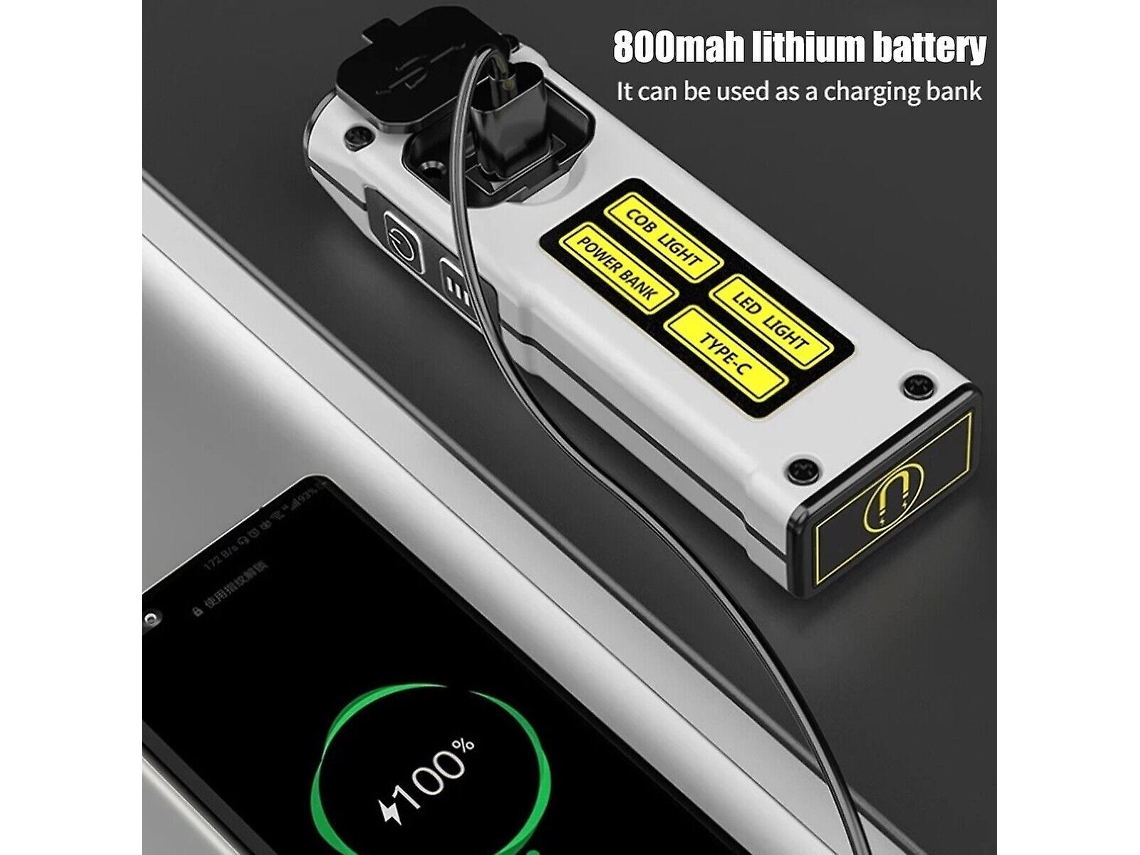 Nova Lanterna Cob Super Brilhante Led Lanterna Tática De Acampamento Usb Recarregável Olysi Shop
