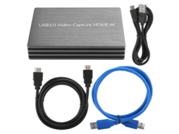 Caixa De Gravação 4k Hdmi Video Capture Usb 3.0 1080p Para Microfone Ao Vivo