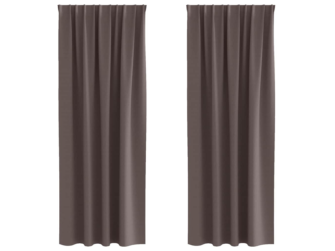 Maison Exclusive - Cortinas Blackout Com Argolas 2 Pcs Marrom Escuro 245 X 140 Cm