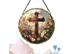 Vitral Decorativo Etucyng, Vitral, Arte de Parede Religiosa, Ornamento de Janela, Decoração para Casa, Decoração de CHABERLU