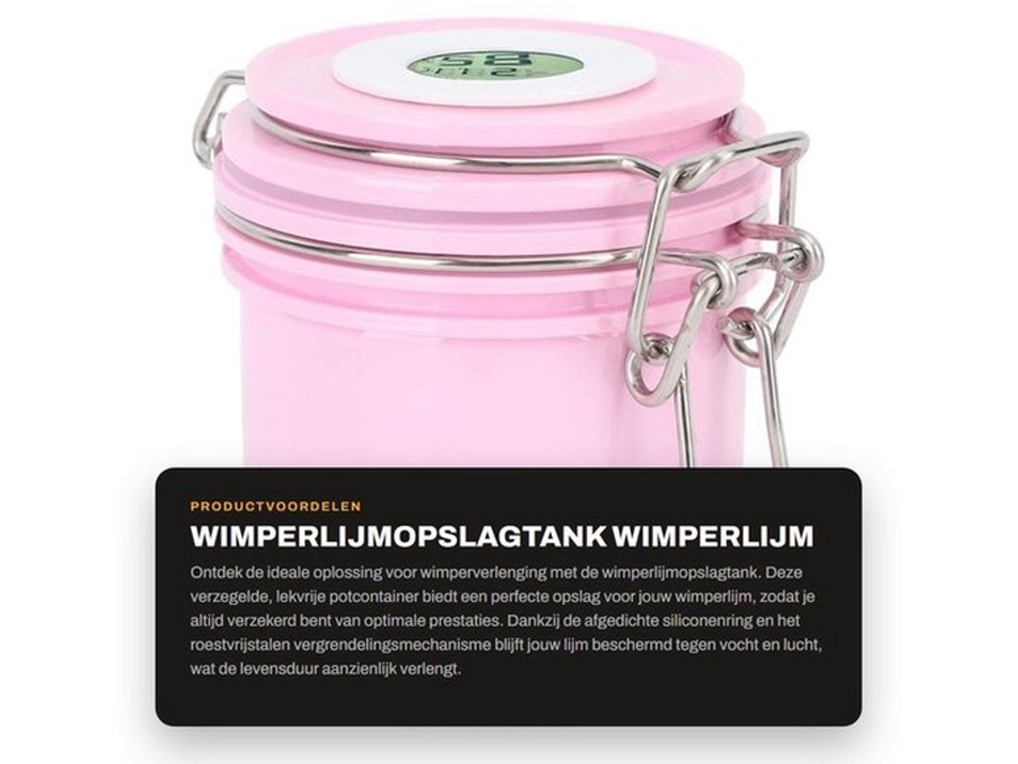 Reservatório De Cola De Adesivo Wimperlijm 250 Ml - Pote Fechado E Impermeável - Contêiner Com Termômetro E Higrômetro - Longa Vida Útil Do Adesivo -