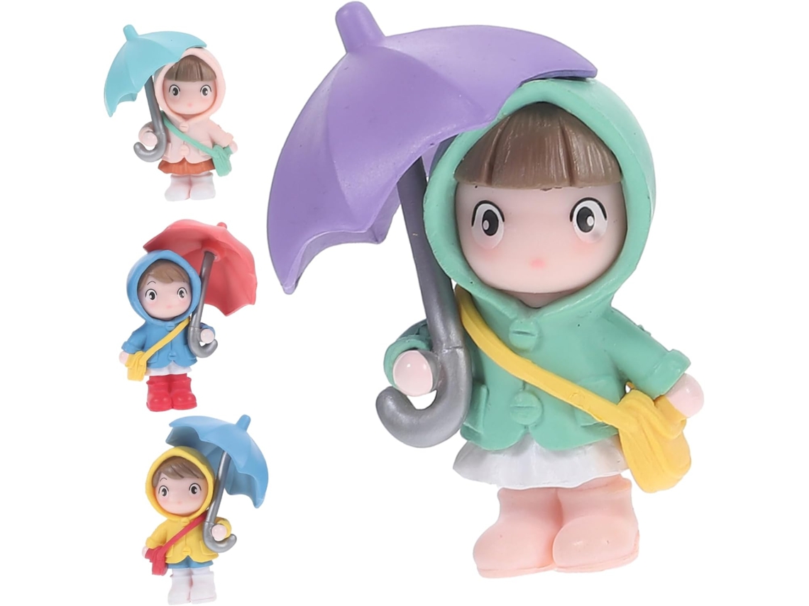 Conjunto De 4 Miniaturas De Meninas Fofas Para Decoração De Microjardim, Casa De Bonecas, Estatuetas Pequenas E Gokoco