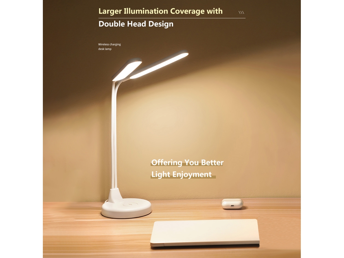 Luz de Mesa de Escritório com 2 Cabeças Dc 5v 8w Controle Táctil | S/MARCA