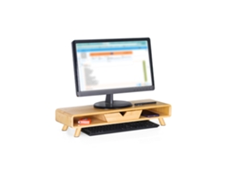Suporte para Tela com Gaveta Bambu, Design Ergonômico AQUAFORGE