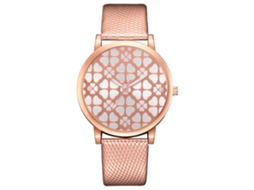 Relógio de Pulso Feminino com Correia Pu e Strass Ouro Rosa Relógio de Quartzo