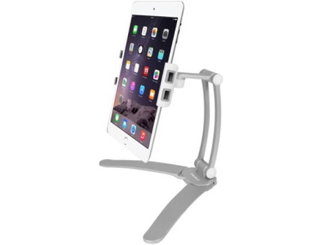 Suporte de Mesa MACALLY Standwallmount em Branco — Para tablet de 4.7" até 11"