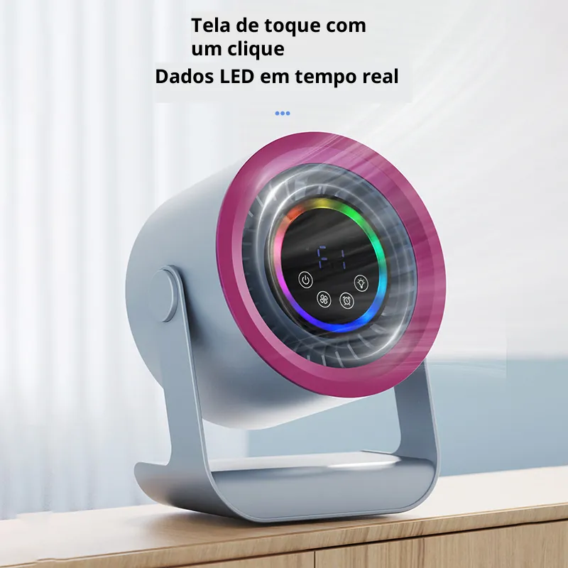 Ventilador de mesa compacto com longa duração, rosa 17.4x15x17cm ZSANFS