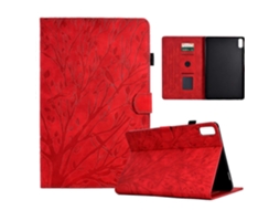 Capa Para Tablet Lenovo Tab M9 Fortune Tree Pressure Flower Em Pu Com Função De Ativação/suspensão
