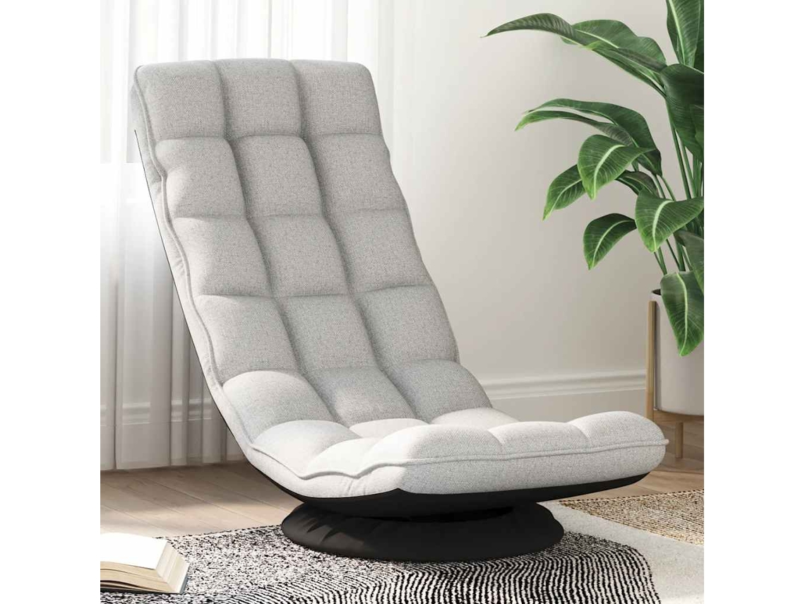 Vidaxl Cadeira De Piso Giratória 70x51x79 Cm Tecido Cinzento Nublado