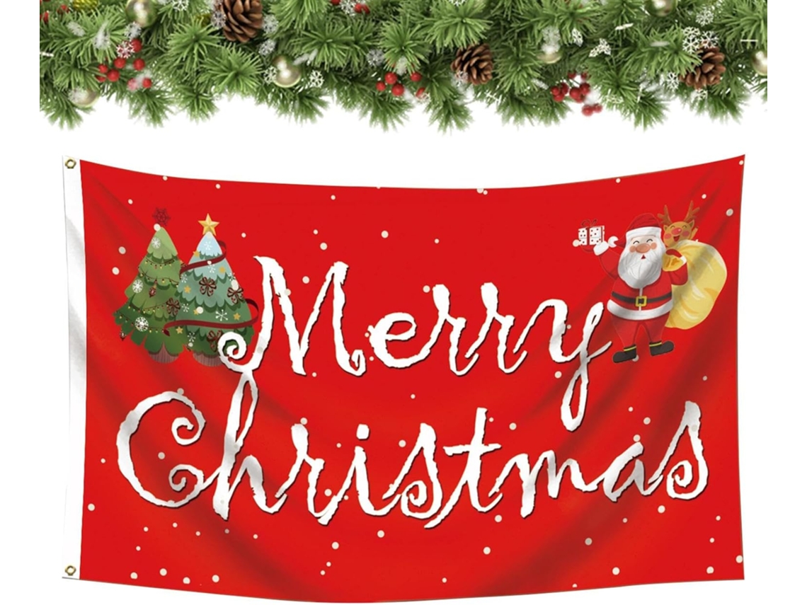 Bandeira de Natal para Jardim Bandeira Estilo Casa de Campo 0,9 X 1,5 M Decoração para Quintais, Ruas, Muros, Jardins, CHABERLU