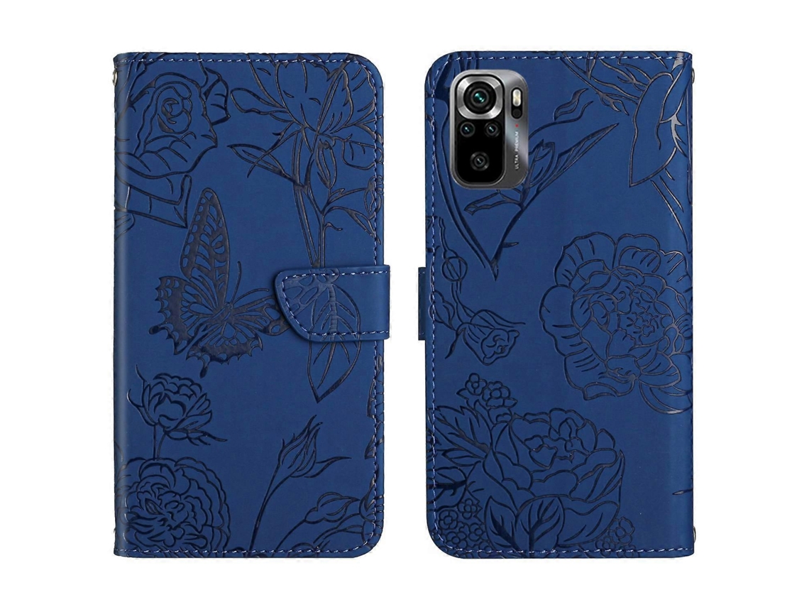 Capa De Celular Flip Em Couro Sintético Com Textura De Borboleta E Toque Suave Para Xiaomi Poco M5s Ht03