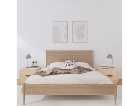 Cama com Cabeceira MAISON EXCLUSIVE Madeira de Pinho Maciça Metal Castanho (40x34x35cm)