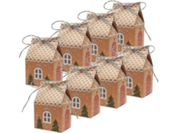 Conjunto De 8 Caixas De Presente Em Formato De Árvore De Natal, Sacolas De Papel Kraft Premium Para Doces E Decoração De Presentes. Hengjian