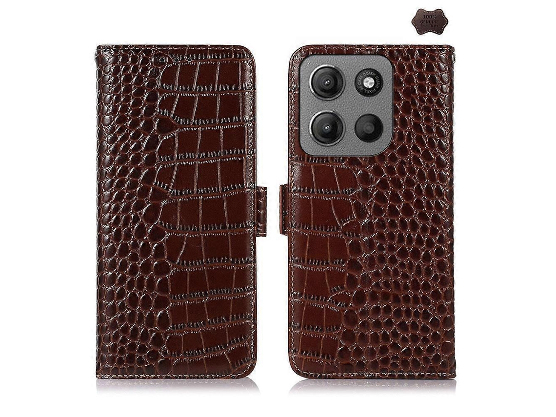 Capa De Celular Em Couro De Vaca Com Camada Superior De Crocodilo