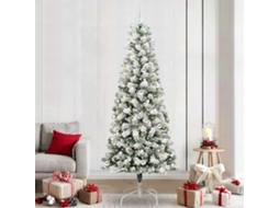 Vidaxl Árvore De Natal Articulada Artificial Verde E Branco 240 Cm
