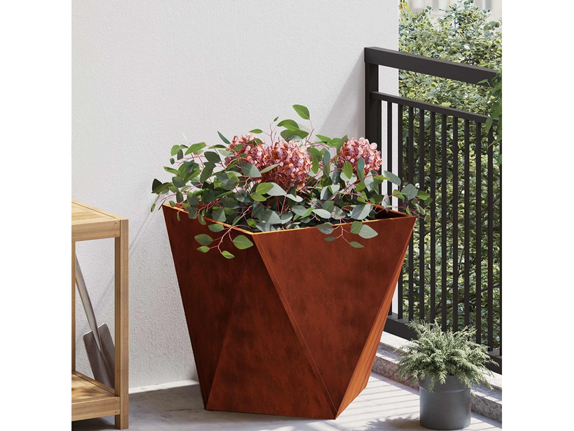 Vidaxl Floreira Ferro Enferrujado 50 X 50 X 50 Cm