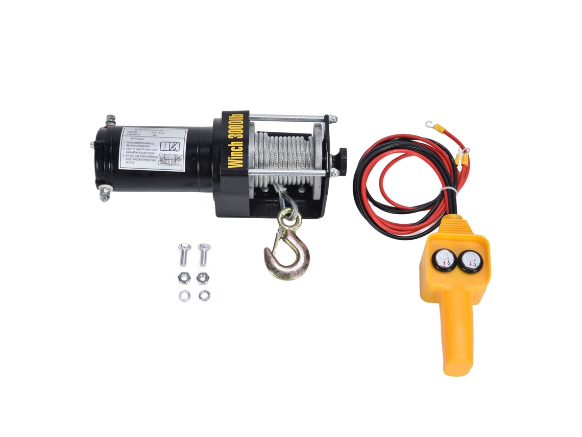Laxiscreed Gancho De Elevação Com Cordoalha Para Resgate De Atv/utv, 12v, 3000lbs