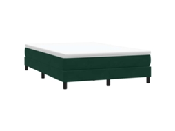 Vidaxl Cama Sem Molas/colchão 160x210 Cm Veludo Verde Escuro